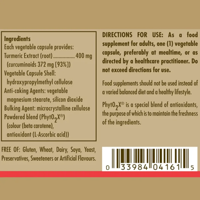 SOLGAR Turmeric Root Extract - Image 5